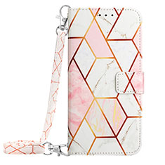 Leather Case Stands Fashionable Pattern Flip Cover Holder YB1 for Nokia C12 White