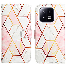 Leather Case Stands Fashionable Pattern Flip Cover Holder YB4 for Xiaomi Mi 13 Pro 5G White