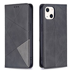 Leather Case Stands Fashionable Pattern Flip Cover L04 Holder for Apple iPhone 13 Black
