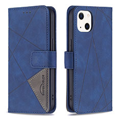 Leather Case Stands Fashionable Pattern Flip Cover L06 Holder for Apple iPhone 13 Blue