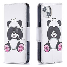 Leather Case Stands Fashionable Pattern Flip Cover L07 Holder for Apple iPhone 13 White