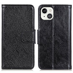 Leather Case Stands Flip Cover A02 Holder for Apple iPhone 14 Black