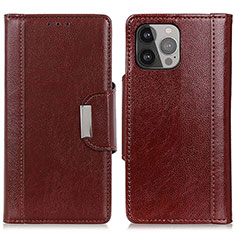 Leather Case Stands Flip Cover A03 Holder for Apple iPhone 13 Pro Red