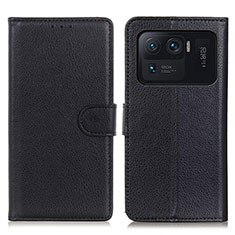 Leather Case Stands Flip Cover A03D Holder for Xiaomi Mi 11 Ultra 5G Black