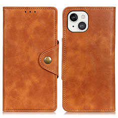 Leather Case Stands Flip Cover A05 Holder for Apple iPhone 13 Brown