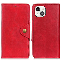 Leather Case Stands Flip Cover A05 Holder for Apple iPhone 13 Red