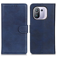 Leather Case Stands Flip Cover A05D Holder for Xiaomi Mi 11 Pro 5G Blue