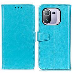 Leather Case Stands Flip Cover A06D Holder for Xiaomi Mi 11 Pro 5G Sky Blue
