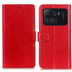 Leather Case Stands Flip Cover A06D Holder for Xiaomi Mi 11 Ultra 5G Red