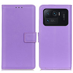 Leather Case Stands Flip Cover A08D Holder for Xiaomi Mi 11 Ultra 5G Purple