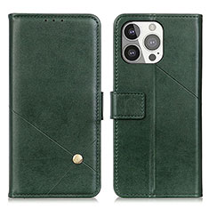 Leather Case Stands Flip Cover A09 Holder for Apple iPhone 13 Pro Green