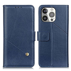 Leather Case Stands Flip Cover A09 Holder for Apple iPhone 13 Pro Max Blue