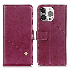 Leather Case Stands Flip Cover A09 Holder for Apple iPhone 13 Pro Max Purple