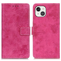 Leather Case Stands Flip Cover A10 Holder for Apple iPhone 13 Hot Pink