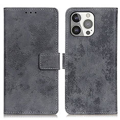 Leather Case Stands Flip Cover A10 Holder for Apple iPhone 13 Pro Gray
