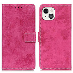 Leather Case Stands Flip Cover A10 Holder for Apple iPhone 14 Plus Hot Pink