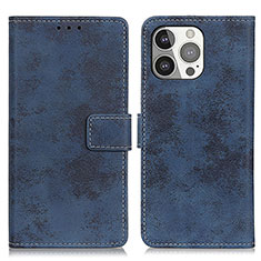 Leather Case Stands Flip Cover A10 Holder for Apple iPhone 14 Pro Blue