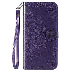 Leather Case Stands Flip Cover C01 Holder for Xiaomi Redmi Note 9 Purple