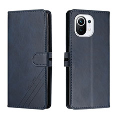 Leather Case Stands Flip Cover C03 Holder for Xiaomi Mi 11 Lite 4G Blue