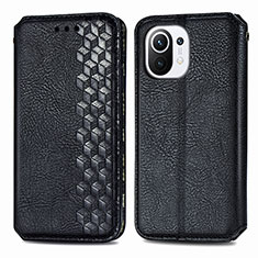 Leather Case Stands Flip Cover C04 Holder for Xiaomi Mi 11 Lite 5G Black