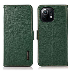 Leather Case Stands Flip Cover C08 Holder for Xiaomi Mi 11 5G Green