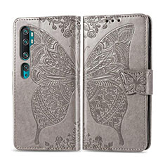 Leather Case Stands Flip Cover D02 Holder for Xiaomi Mi Note 10 Gray