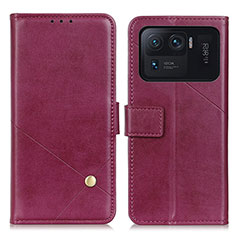 Leather Case Stands Flip Cover D04Y Holder for Xiaomi Mi 11 Ultra 5G Purple