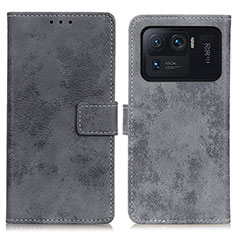 Leather Case Stands Flip Cover D05Y Holder for Xiaomi Mi 11 Ultra 5G Gray