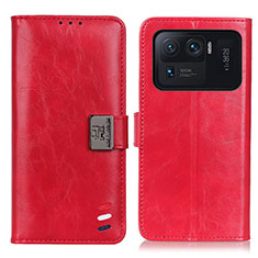 Leather Case Stands Flip Cover D06Y Holder for Xiaomi Mi 11 Ultra 5G Red