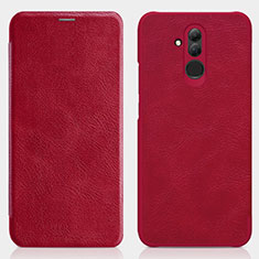 Leather Case Stands Flip Cover F01 for Huawei Mate 20 Lite Red