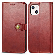 Leather Case Stands Flip Cover F01 Holder for Apple iPhone 13 Mini Red