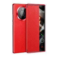 Leather Case Stands Flip Cover F01 Holder for Huawei Mate 40E 4G Red