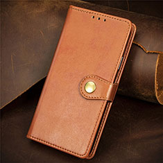 Leather Case Stands Flip Cover F02 Holder for Apple iPhone 13 Brown