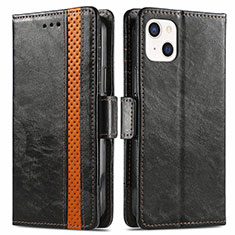 Leather Case Stands Flip Cover F03 Holder for Apple iPhone 13 Mini Black