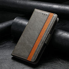 Leather Case Stands Flip Cover F04 Holder for Apple iPhone 13 Mini Gray