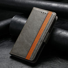 Leather Case Stands Flip Cover F04 Holder for Apple iPhone 13 Pro Gray