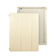 Leather Case Stands Flip Cover for Apple iPad 2 Gold