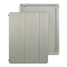 Leather Case Stands Flip Cover for Apple iPad 4 Gray