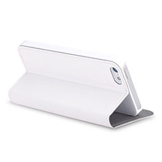 Leather Case Stands Flip Cover for Apple iPhone 5 White