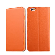 Leather Case Stands Flip Cover for Apple iPhone 6 Orange