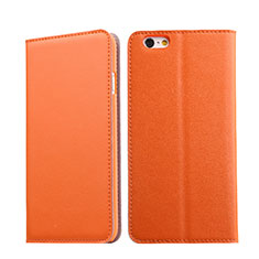 Leather Case Stands Flip Cover for Apple iPhone 6 Plus Orange
