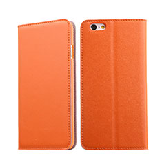 Leather Case Stands Flip Cover for Apple iPhone 6S Orange