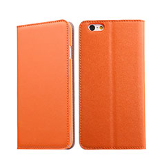 Leather Case Stands Flip Cover for Apple iPhone 6S Plus Orange