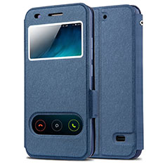 Leather Case Stands Flip Cover for Huawei Ascend G620S Blue