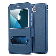 Leather Case Stands Flip Cover for Huawei Enjoy 5 Blue