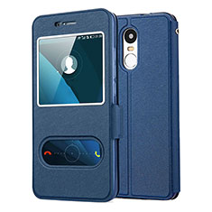 Leather Case Stands Flip Cover for Huawei Enjoy 6 Blue