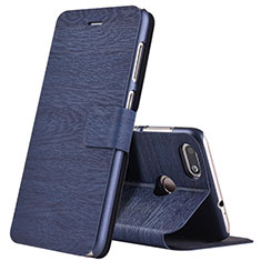 Leather Case Stands Flip Cover for Huawei Enjoy 7 Blue