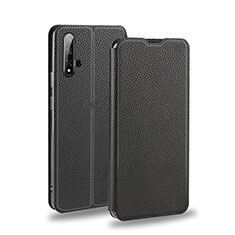 Leather Case Stands Flip Cover for Huawei Honor 20S Black