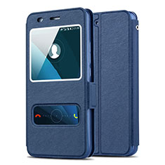 Leather Case Stands Flip Cover for Huawei Honor 4A Blue