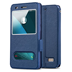 Leather Case Stands Flip Cover for Huawei Honor 4C Blue